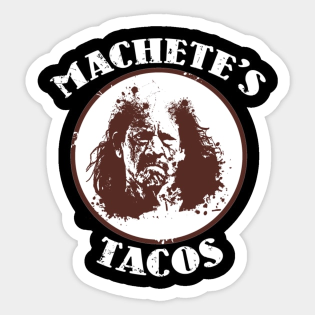 MACHETE'S TACOS Sticker by KARMADESIGNER T-SHIRT SHOP